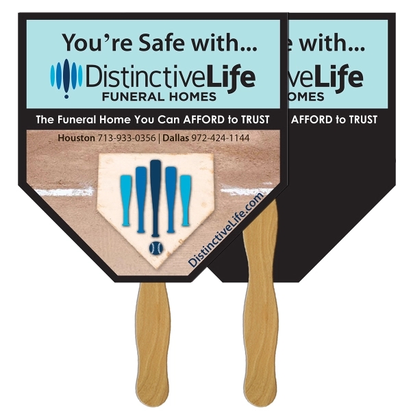 Home Plate shaped digital economy fans with double sided film lamination.... from ASI 67620 Lion Circle Corp / Lion/Circle