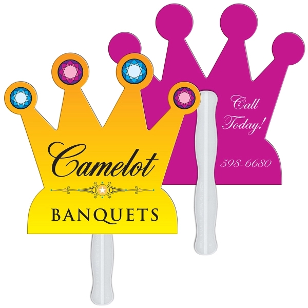 Crown shaped digital economy fans with double sided film lamination.... from ASI 67620 Lion Circle Corp / Lion/Circle