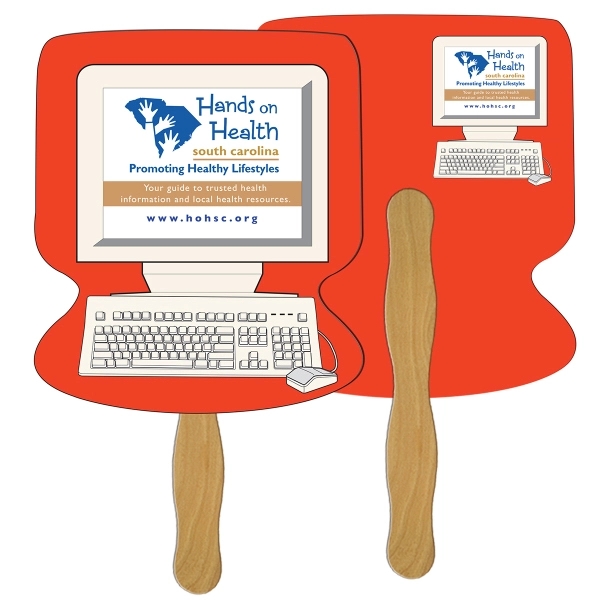 Computer shaped digital economy fans with double sided film lamination.... from ASI 67620 Lion Circle Corp / Lion/Circle