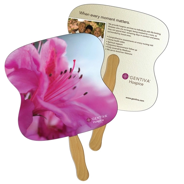 Hourglass shaped digital economy fans with double sided film lamination.... from ASI 67620 Lion Circle Corp / Lion/Circle