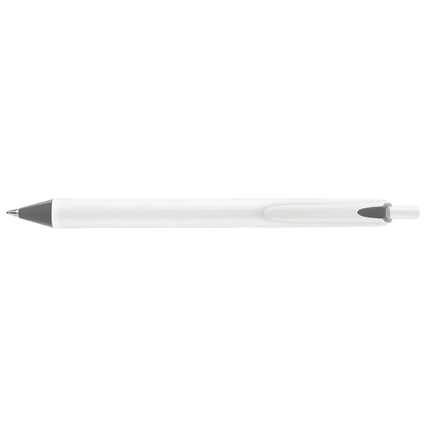 Allen Prime plunger-action pen with a large straight, bright white barrel... from ASI 82498 RiteLine LLC