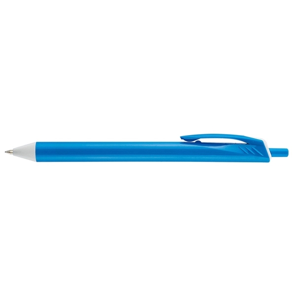 Allen Vivid plunger-action pen with a large, straight, opaque colored barrel... from ASI 82498 RiteLine LLC