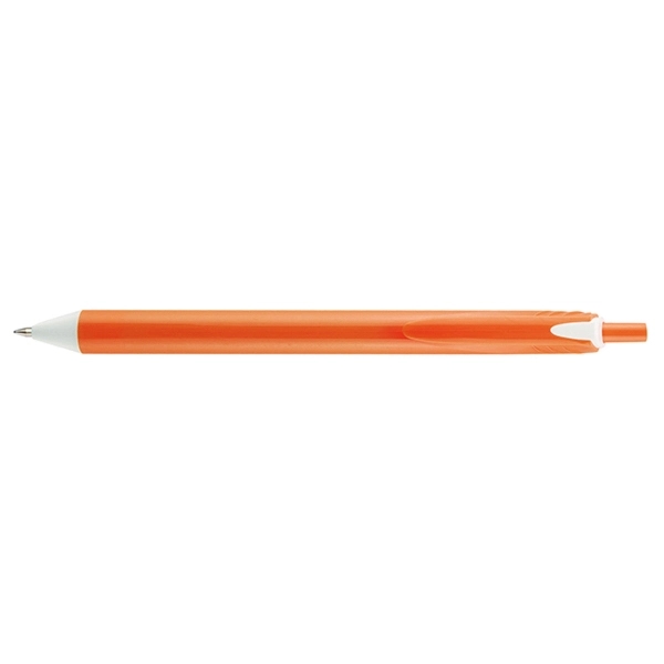 Allen Vivid plunger-action pen with a large, straight, opaque colored barrel... from ASI 82498 RiteLine LLC