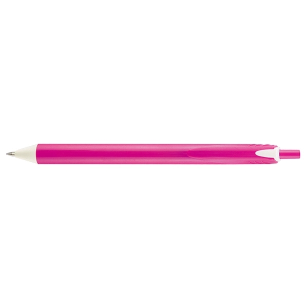 Allen Vivid plunger-action pen with a large, straight, opaque colored barrel... from ASI 82498 RiteLine LLC