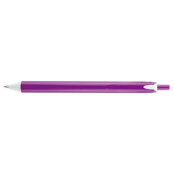 Allen Vivid plunger-action pen with a large, straight, opaque colored barrel... from ASI 82498 RiteLine LLC