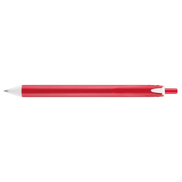 Allen Vivid plunger-action pen with a large, straight, opaque colored barrel... from ASI 82498 RiteLine LLC
