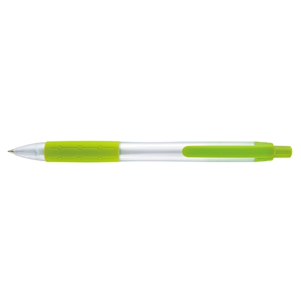 Retractable style pen with pearlized frosty barrel and tip, a colored... from ASI 82498 RiteLine LLC