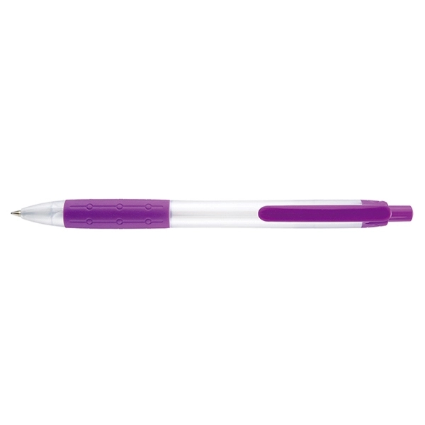 Retractable style pen with pearlized frosty barrel and tip, a colored... from ASI 82498 RiteLine LLC