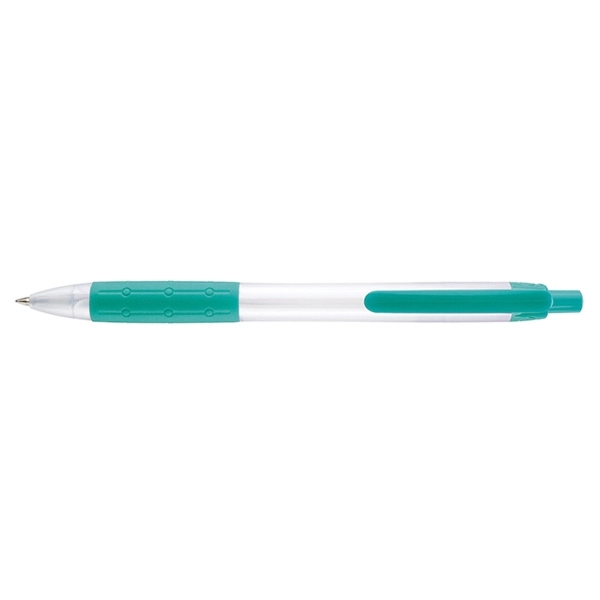 Retractable style pen with pearlized frosty barrel and tip, a colored... from ASI 82498 RiteLine LLC