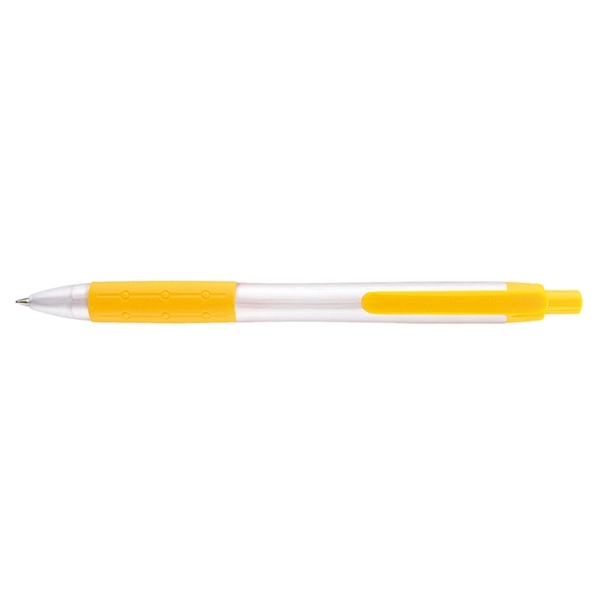 Retractable style pen with pearlized frosty barrel and tip, a colored... from ASI 82498 RiteLine LLC