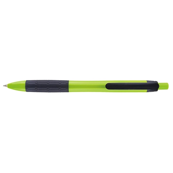 Retractable style plastic pen with opaque colored barrel and tip, black... from ASI 82498 RiteLine LLC