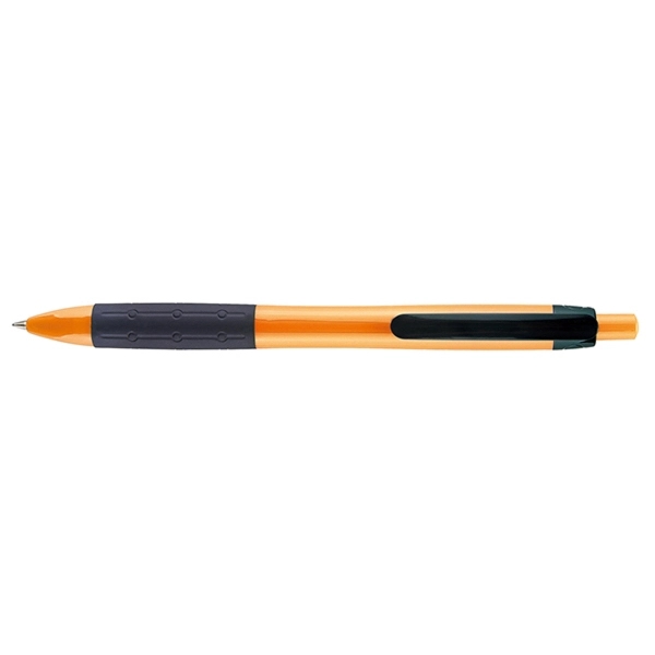 Retractable style plastic pen with opaque colored barrel and tip, black... from ASI 82498 RiteLine LLC