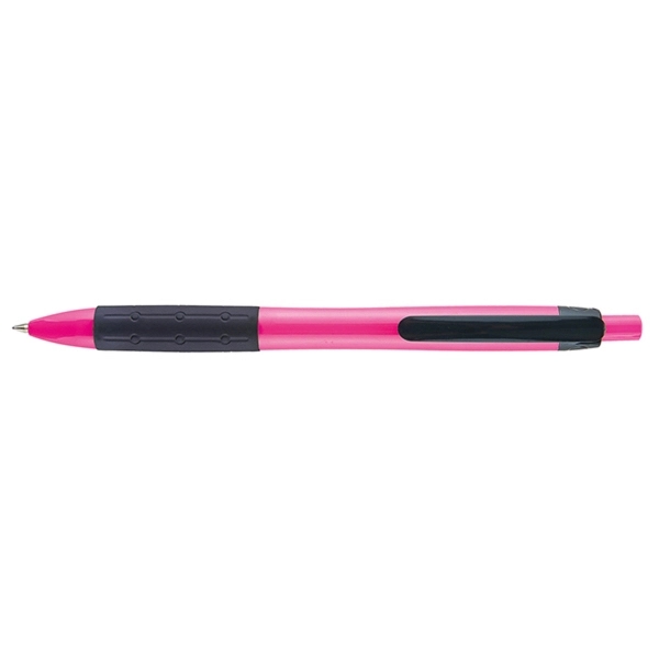 Retractable style plastic pen with opaque colored barrel and tip, black... from ASI 82498 RiteLine LLC