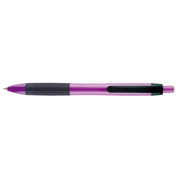 Retractable style plastic pen with opaque colored barrel and tip, black... from ASI 82498 RiteLine LLC