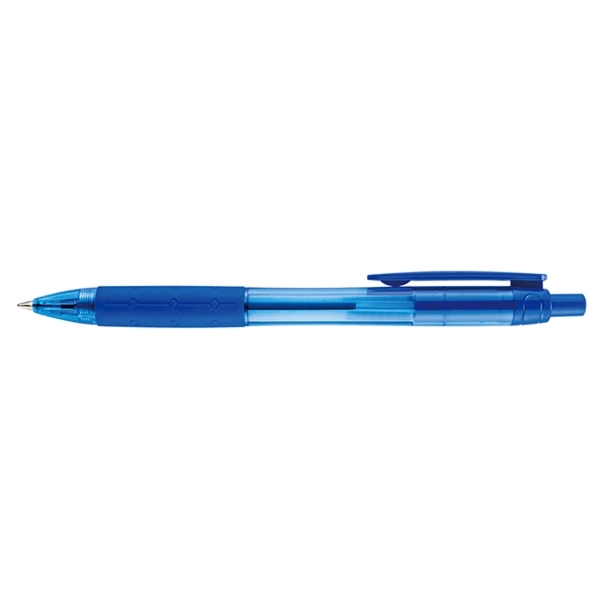 Retractable style pen with translucent barrel and clip, black ink and... from ASI 82498 RiteLine LLC