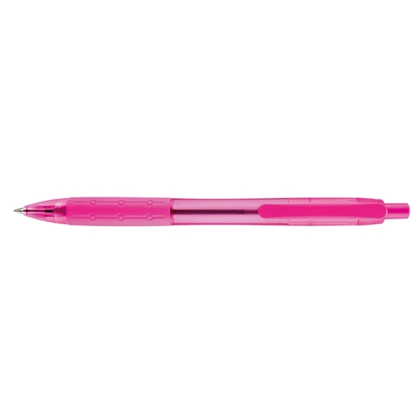 Retractable style pen with translucent barrel and clip, black ink and... from ASI 82498 RiteLine LLC