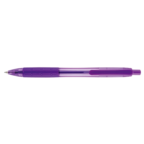 Retractable style pen with translucent barrel and clip, black ink and... from ASI 82498 RiteLine LLC