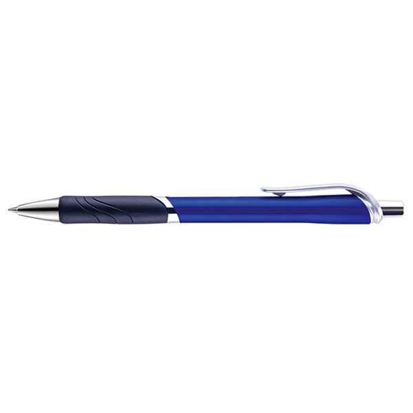 Frisco plunger-action pen with a metallic barrel, chrome plunger, tip and... from ASI 82498 RiteLine LLC