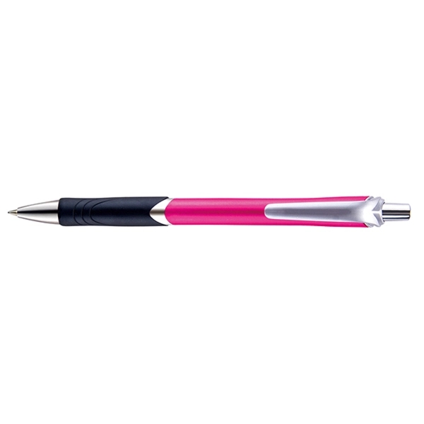 Frisco plunger-action pen with a metallic barrel, chrome plunger, tip and... from ASI 82498 RiteLine LLC