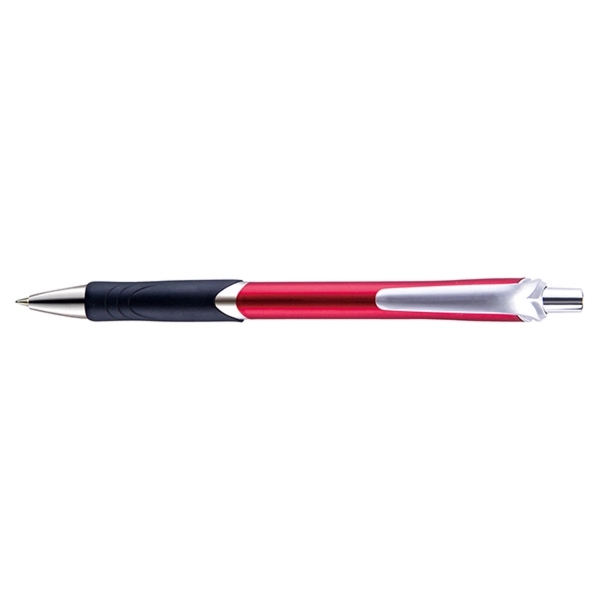 Frisco plunger-action pen with a metallic barrel, chrome plunger, tip and... from ASI 82498 RiteLine LLC