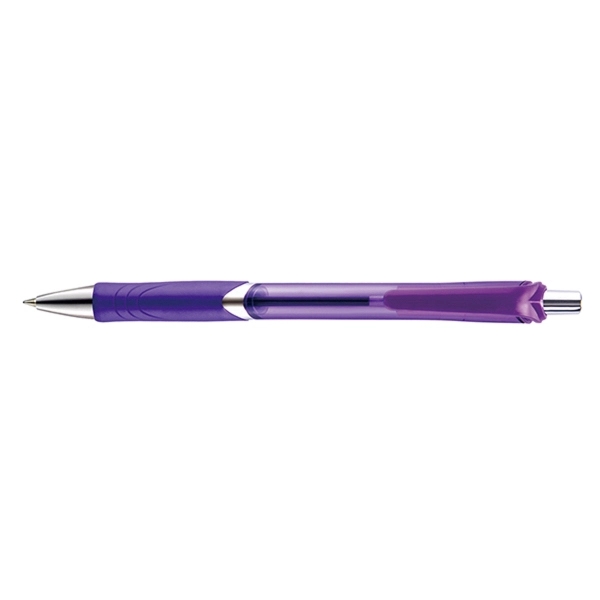 Frisco clear plunger-action pen with a contoured, translucent barrel, chrome plunger,... from ASI 82498 RiteLine LLC