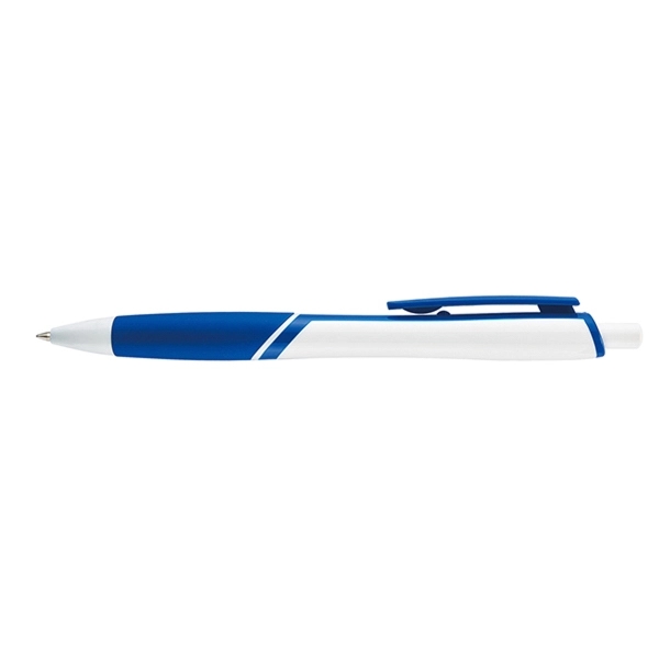 Hico Prime plunger-action pen with a bright white contoured barrel, tip... from ASI 82498 RiteLine LLC
