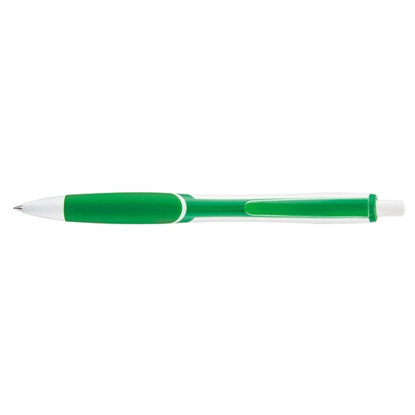 Hico Prime plunger-action pen with a bright white contoured barrel, tip... from ASI 82498 RiteLine LLC