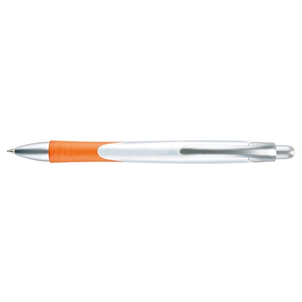 Pecos Prime plunger-action pen with a contoured, bright white barrel and... from ASI 82498 RiteLine LLC