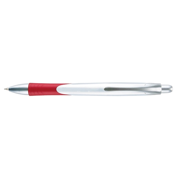 Pecos Prime plunger-action pen with a contoured, bright white barrel and... from ASI 82498 RiteLine LLC