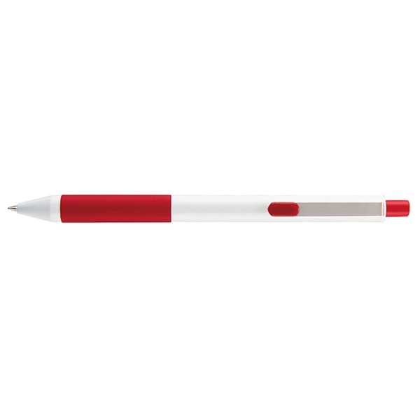 Shiner Prime plunger-action pen with a straight, white barrel and colored... from ASI 82498 RiteLine LLC