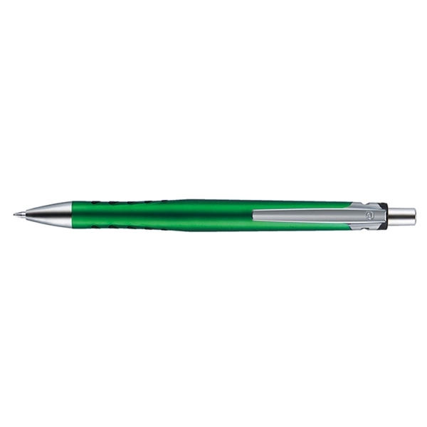 Plano Shine plunger-action pen with a glossy metallic barrel, show-through grips,... from ASI 82498 RiteLine LLC