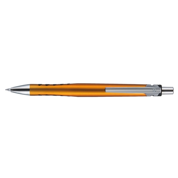 Plano Shine plunger-action pen with a glossy metallic barrel, show-through grips,... from ASI 82498 RiteLine LLC