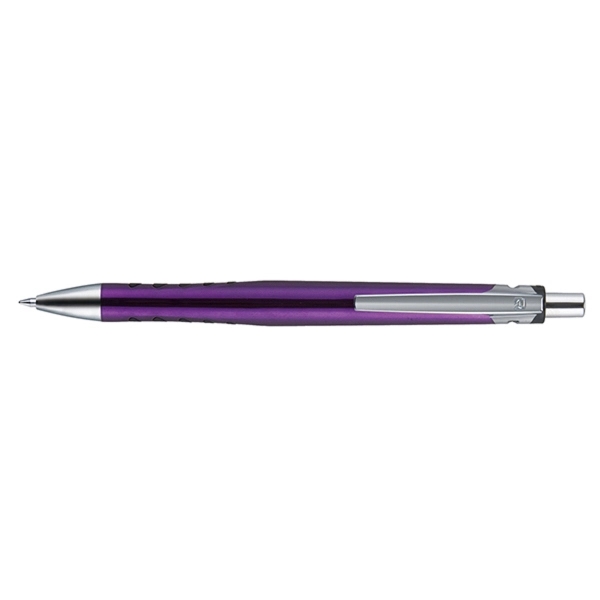 Plano Shine plunger-action pen with a glossy metallic barrel, show-through grips,... from ASI 82498 RiteLine LLC
