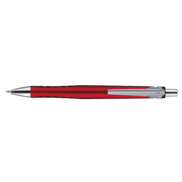 Plano Shine plunger-action pen with a glossy metallic barrel, show-through grips,... from ASI 82498 RiteLine LLC