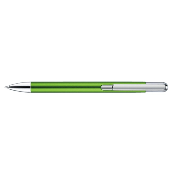 Denton plunger-action pen made of metal with a chrome tip and... from ASI 82498 RiteLine LLC