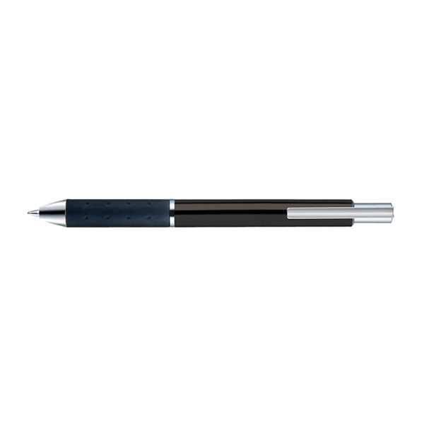 Retractable style pen with metal barrel, glossy finish, black soft grip,... from ASI 82498 RiteLine LLC