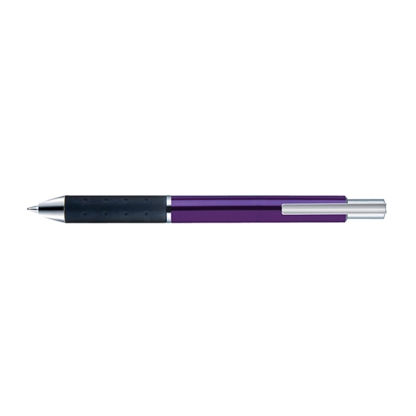 Retractable style pen with metal barrel, glossy finish, black soft grip,... from ASI 82498 RiteLine LLC