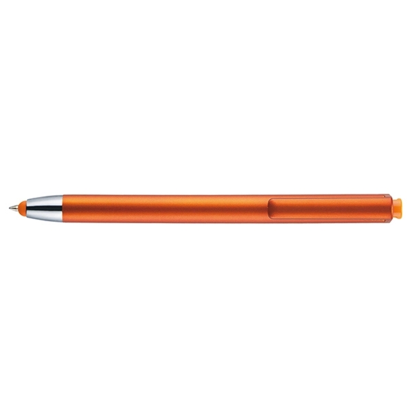 Celina pen with a one-piece satin metallic barrel with chrome tip... from ASI 82498 RiteLine LLC