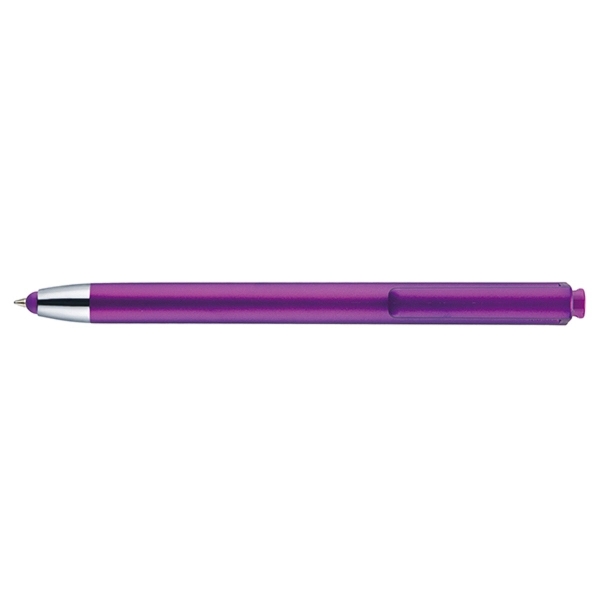 Celina pen with a one-piece satin metallic barrel with chrome tip... from ASI 82498 RiteLine LLC