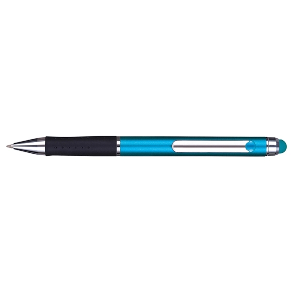 Laredo stylus clip-action pen with a metallic barrel featuring a color-matched... from ASI 82498 RiteLine LLC
