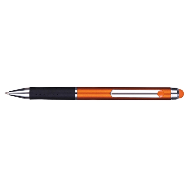 Laredo stylus clip-action pen with a metallic barrel featuring a color-matched... from ASI 82498 RiteLine LLC