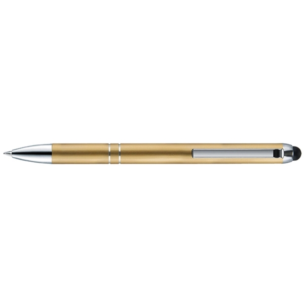 Retractable style pen with satin metallic barrel with chrome tip, clip... from ASI 82498 RiteLine LLC