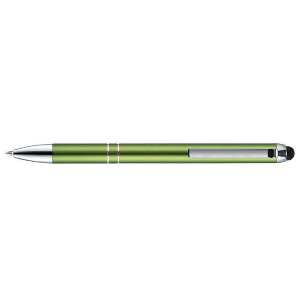 Retractable style pen with satin metallic barrel with chrome tip, clip... from ASI 82498 RiteLine LLC