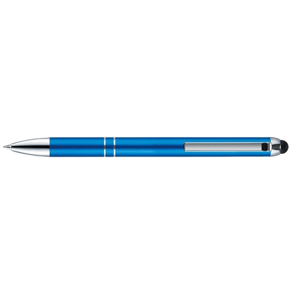 Retractable style pen with black stylus, glossy metallic barrel, chrome tip,... from ASI 82498 RiteLine LLC