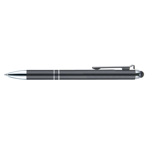 Retractable style pen with black stylus, glossy metallic barrel, chrome tip,... from ASI 82498 RiteLine LLC