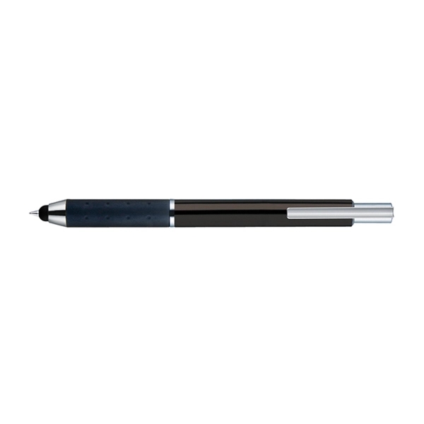 Retractable style stylus pen with metal barrel, glossy finish, black grip,... from ASI 82498 RiteLine LLC