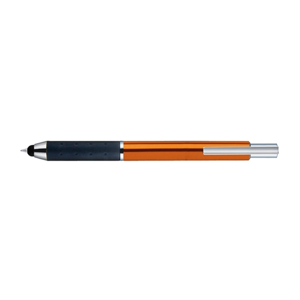 Retractable style stylus pen with metal barrel, glossy finish, black grip,... from ASI 82498 RiteLine LLC