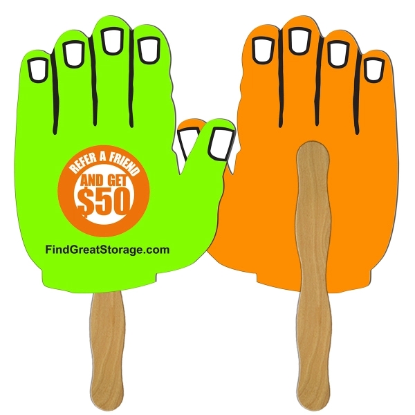 Hand shaped digital economy fans with double sided film lamination.... from ASI 67620 Lion Circle Corp / Lion/Circle