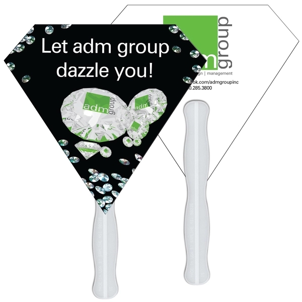 Diamond shaped digital economy fans with double sided film lamination.... from ASI 67620 Lion Circle Corp / Lion/Circle