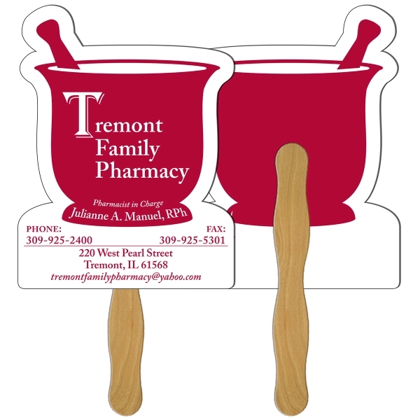 Mortar and pestle shaped digital economy fans with double sided film... from ASI 67620 Lion Circle Corp / Lion/Circle